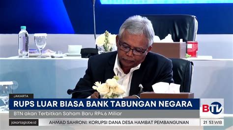 RUPSLB Bank BTN Restui Rights Issue Senilai Rp 4 13 Triliun YouTube