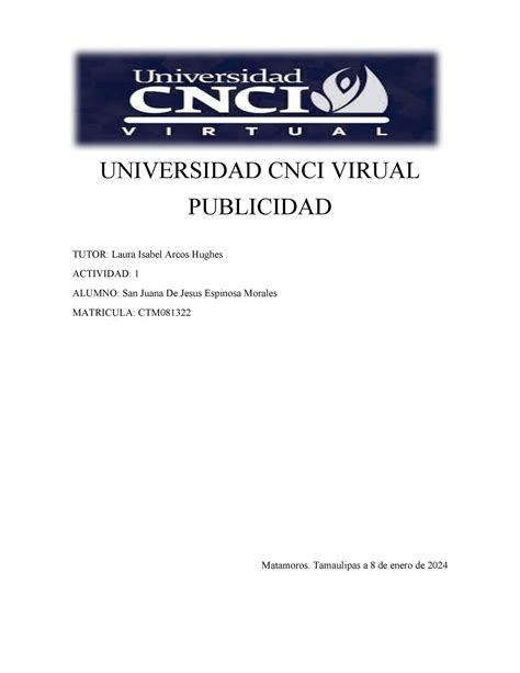 Act Apuntes Universidad Cnci Virual Publicidad Tutor Laura