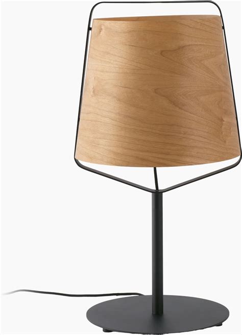 L Mpara De Mesa De Madera Y Metal Negro Stood Faro Barcelona