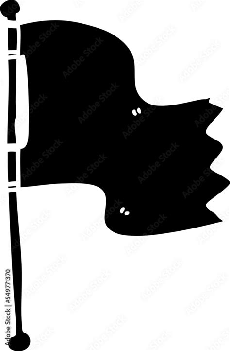 Outline Cartoon Red Flag Stock Vector Adobe Stock