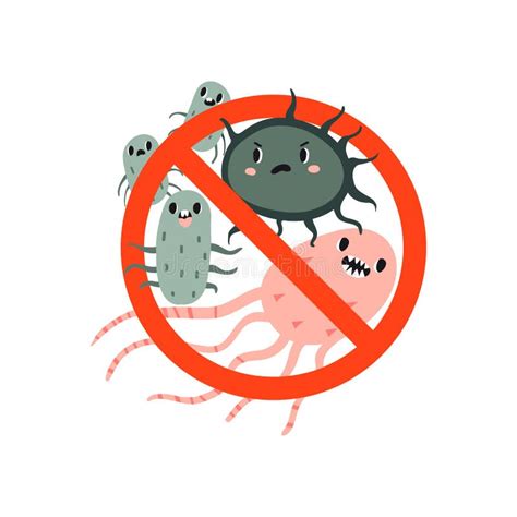 Germen Del Virus De Bacterias De La Infección De Kawaii Ilustración del