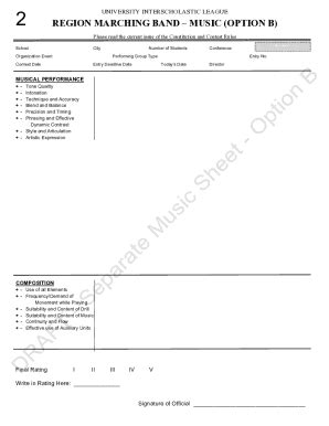 Fillable Online Area State Marching Band Contest Music Adjudication