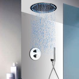 Robinet Douche Avec Ciel De Pluie Encastrable Leds Paini