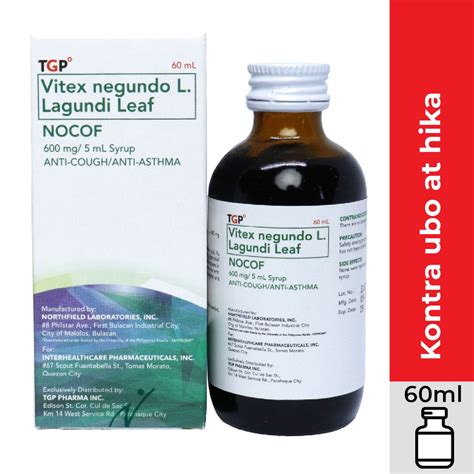 Nocof Tgp Vitex Neg L Lagundi Leaf 600mg5ml 60ml Syrup 1 Bottle