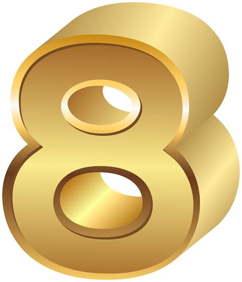 Numero Dorado 8 Png Transparente Stickpng Images