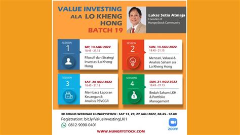 Webinar Value Investing Ala Lo Kheng Hong Batch Dengan Lukas Setia