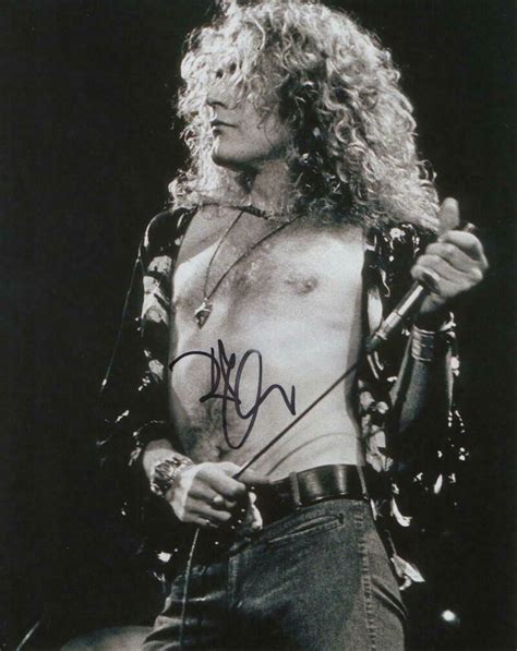 Robert Plant Signed Autograph X Photo Shirtless Led Zeppelin Stud