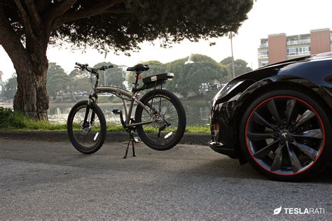 Full Size Folding Electric Bike in a Tesla Model S - TESLARATI.com