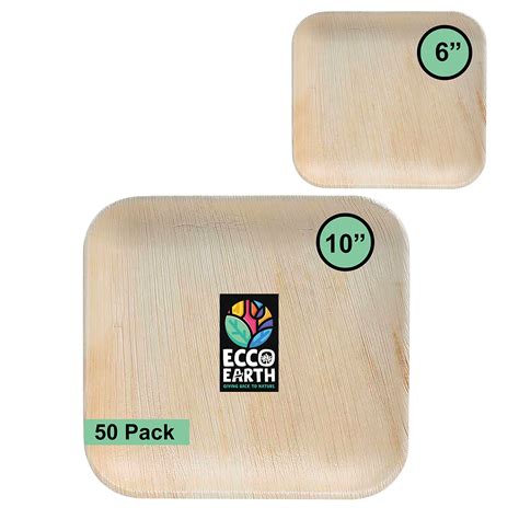 Buy Areca Palm Leaf Plates Inch And Inch Square Party Pack Heavy