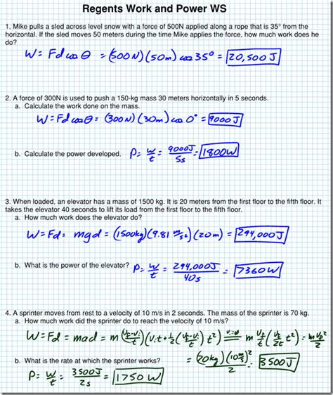 Calculating Work Worksheet Physics Physics 30 Worksheet 14 Michelson Experiment Pdf Free