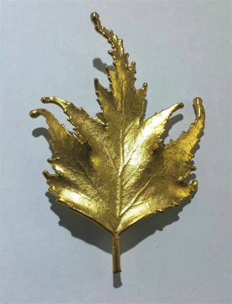 Vintage Large Gold Tone Leaf Pin Brooch Artofit