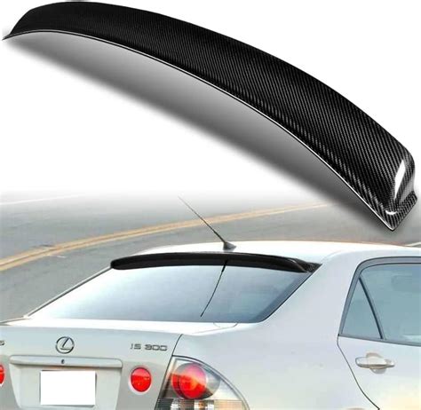 Q1 Tech Real Carbon Fiber Rear Window Roof Spoiler Compatible With 2014 2020 Lexus