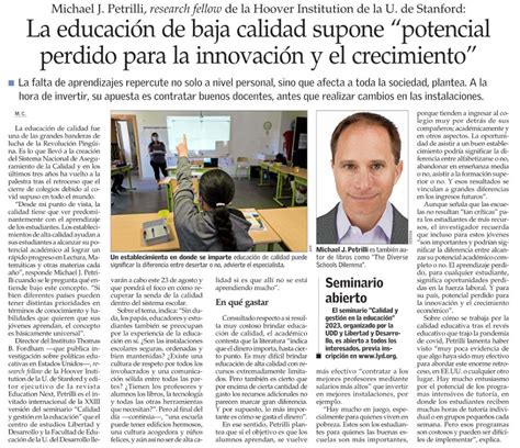 El Mercurio La Educación De Baja Calidad Supone Potencial Perdido