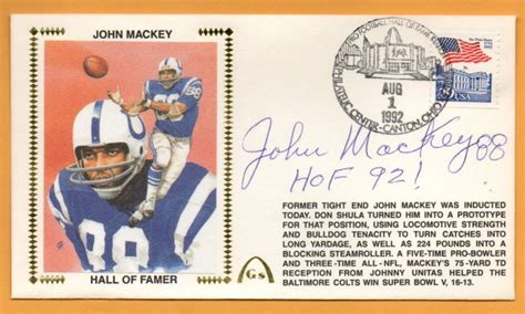 John Mackey Blem Hall Of Fame Signed Gateway Stamp Envelope Baltimore Colts Envelope Stamp