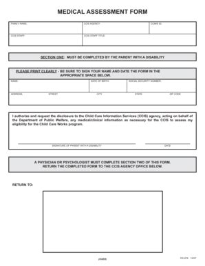 Fillable Online Dpw State Pa CD 0878 Medical Assessment Form Dpw