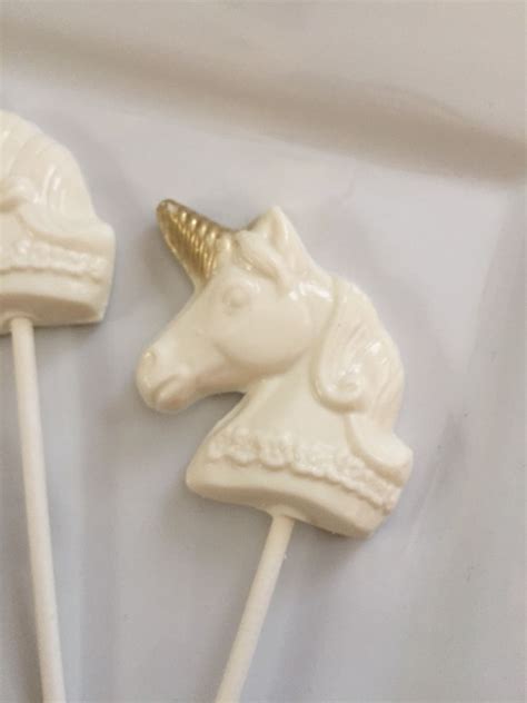 12 Unicorn Chocolate Lollipops Candy Birthday Party Favors Candy