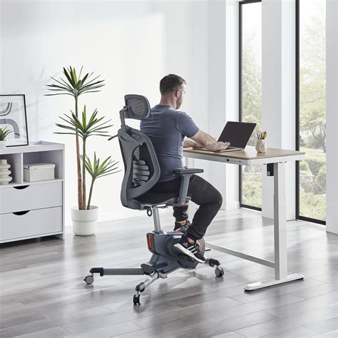 Atticus Adjustable Office Gaming Desk with Anneka Exercise Bike Chair