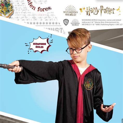 Fantasia Harry Potter Infantil Original Capa Manto Óculos