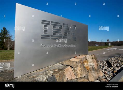 A Logo Sign Outside Of The Headquarters Of IBM In Armonk New York On