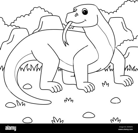 Komodo Dragon Animal Coloring Page for Kids Stock Vector Image & Art ...