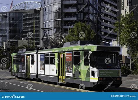 Tram of the PTV Public Transport Victoria) in Melbourne, Australia Stock Image - Image of ...