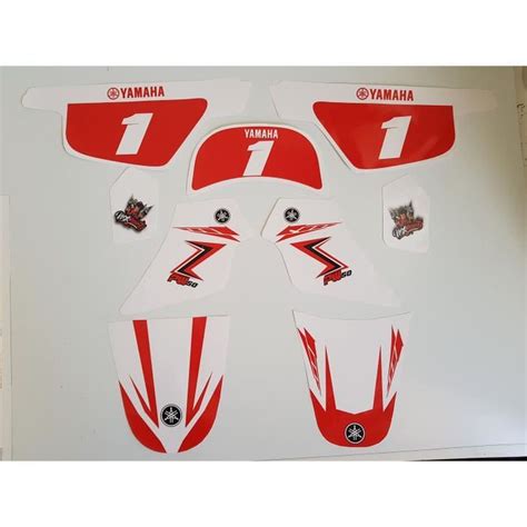 Kit Deco Autocollant Sticker Red Vintage Pour Moto Cross Yamaha Pw