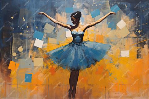 Premium AI Image | Woman ballerina dancing colorful abstract painting ...