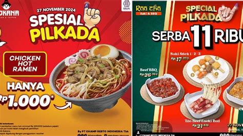 Promo Pilkada Diskon Makanan Minuman Hingga Tempat Wisata