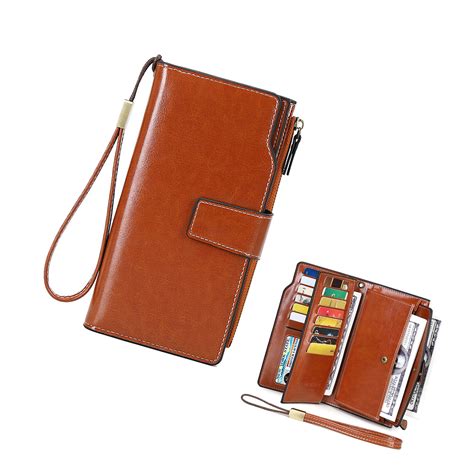 Women Rfid Pu Leather Wallets Female Purses Big Capacity Hasp Zipper