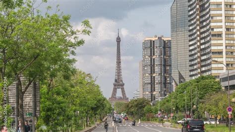 Vidéo Stock Paris France time lapse 4K city skyline timelapse at