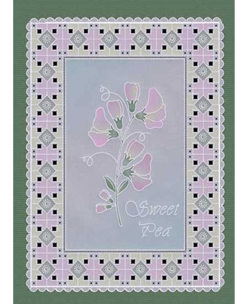 Tp3576e Easyemboss Template Sweet Pea Flower Parchment Worldwide