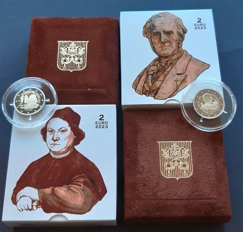 Vaticano 2 Euro 2023 Perugino Manzoni 2 Moedas Proof Sin