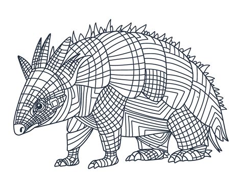 Coloring Page Armadillo Armadillo Coloring Page In Modern Style