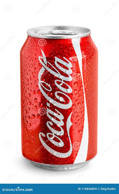 Classic Coca Cola Can In Water Drops Editorial Stock Image Image Of