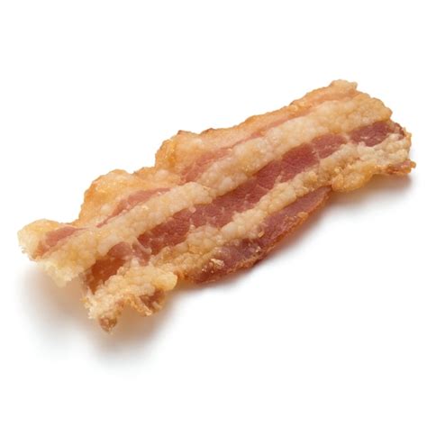 Premium Photo Cooked Crispy Slice Of Bacon Isolated On White Background