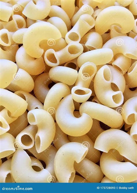 Closeup Shot Of Uncooked Elbow Macaroni Pasta Stock Image Image Of