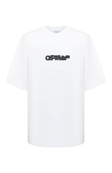 Мужская белая хлопковая футболка OFF-WHITE купить в интернет-магазине ...