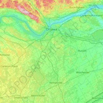 Ottawa Topographic Map Elevation Terrain