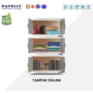 Jual CONTAINER BOX LIPAT LEMARI SUSUN PLASTIK SERBAGUNA POLIBOX NAPOLLY