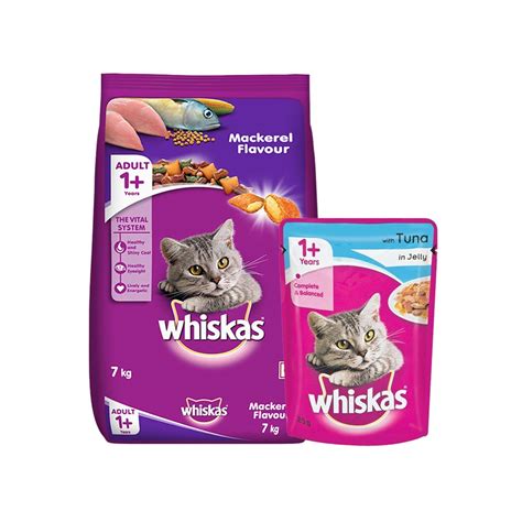 Whiskas Mackerel Flavour Cat Dry Food Tuna In Jelly Cat Wet Food