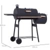 Outsunny Barbecue à carbon sur roulettes BBQ grille jardin camping 2