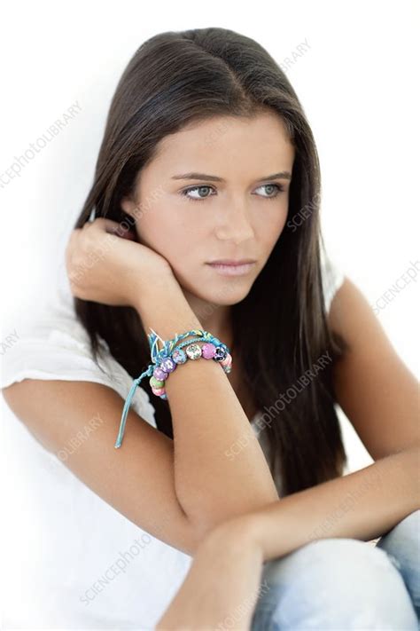 Depressed Teenage Girl Stock Image F002 9159 Science Photo Library