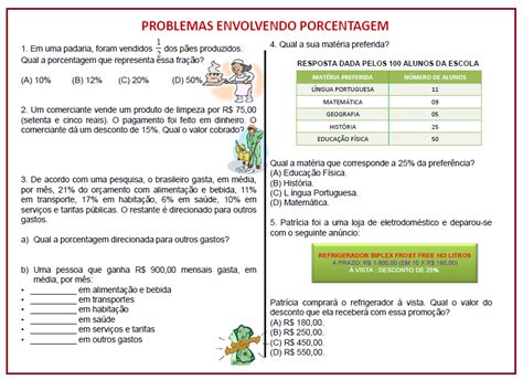 Exercícios Porcentagem 9 Ano LIBRAIN