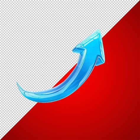 Premium PSD Blue Curved Arrow