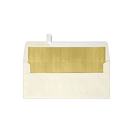 LUX 10 Foil Lined Square Flap Envelopes Peel Press Closure NaturalGold