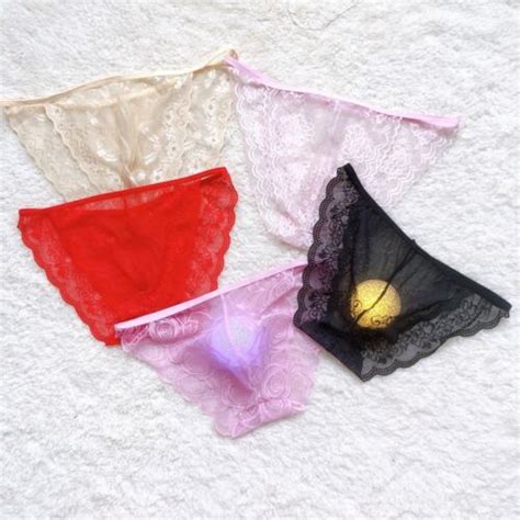 Sexy Men Lace Mesh Sheer Bulge Pouch Bikini Briefs Thongs Underwear