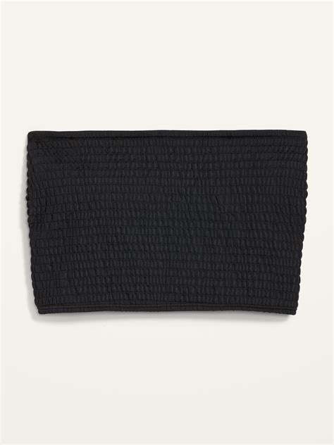 Smocked Bandeau Longline Bikini Swim Top For Women Old Navy