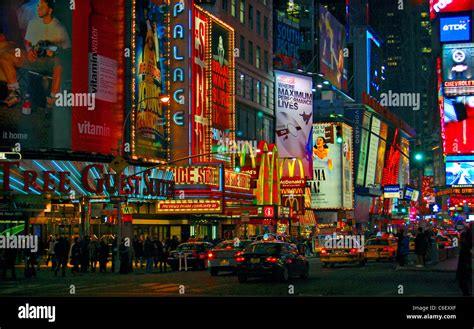 Times Square At Night NYC Stock Photo - Alamy