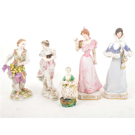 Lot 27 Five Continental Porcelain Figures Including