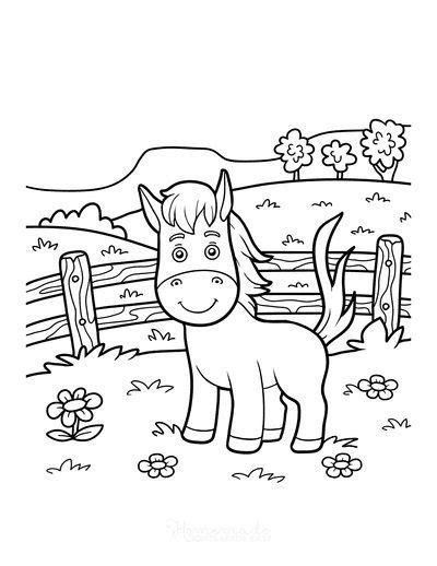 Baby Horse Coloring Pages for Kids & book for kids.